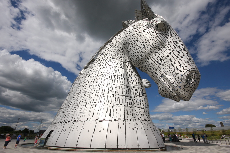 real people, at, day, nature, outdoors, kelpie, city, falkirk, low angle view, people, 4K, group of people, tourism, sky, building exterior, architecture