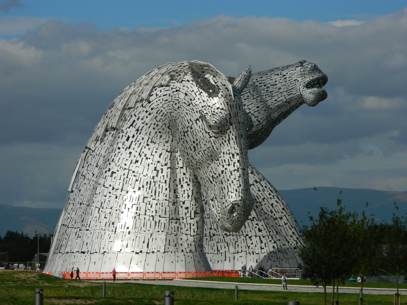 Falkirk, Kelpie, statue, 2K, tourism, cloud - sky, animal representation, sky, one animal, art and craft, craft, famous Place, outdoors, Scotland, canal