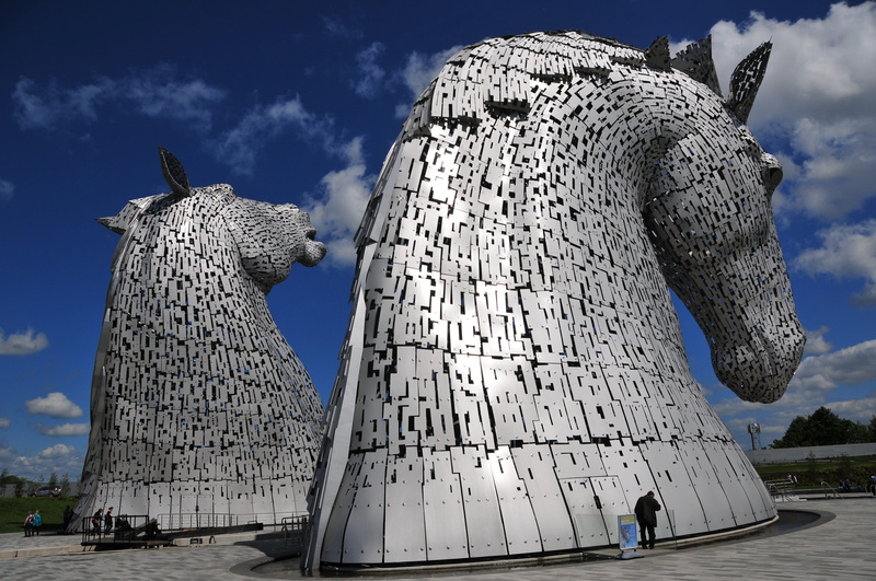 scotland, metal, cloud - sky, human representation, equestrian, tourism, nature, built structure, creativity, architecture, 4K, travel, horse, craft, memorial
