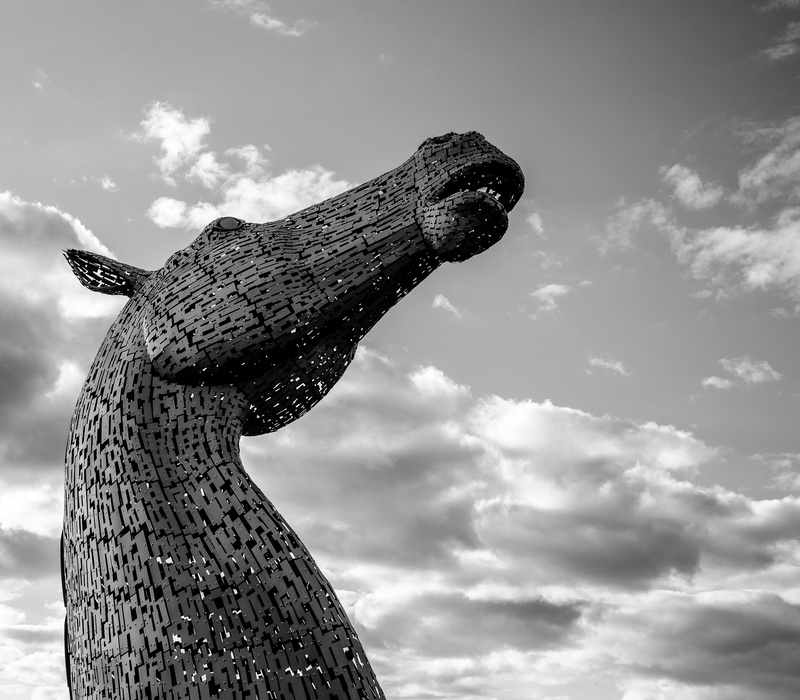 craft, architecture, creativity, kelpies, one animal, statue, no people, Falkirk, day, sculpture, scotland, ancient, cloud - sky, photography, the kelpies