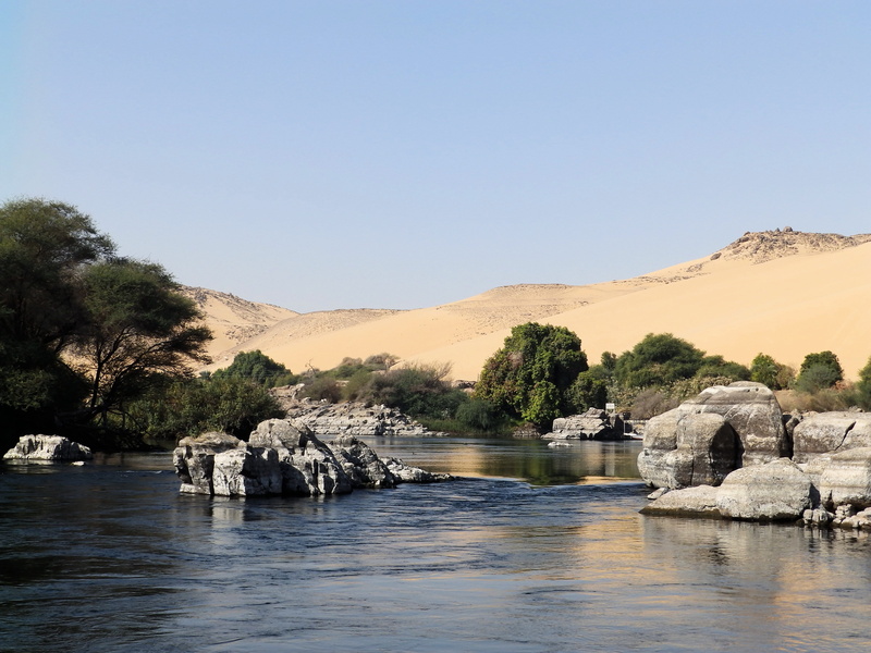 day, clear sky, tourism, scenics - nature, scenery, navigation, landscape, egypt, copy space, colors, tranquil scene, sky, tree, reflection, beauty in nature