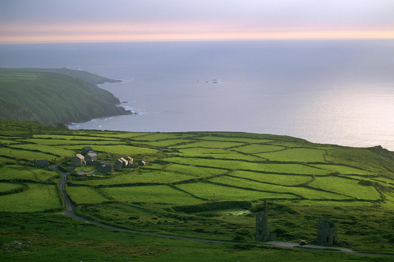villiage, green, 3d and abstract, coast, near, outstanding, village, ocean, cultivation, nature, 1080P, stunning