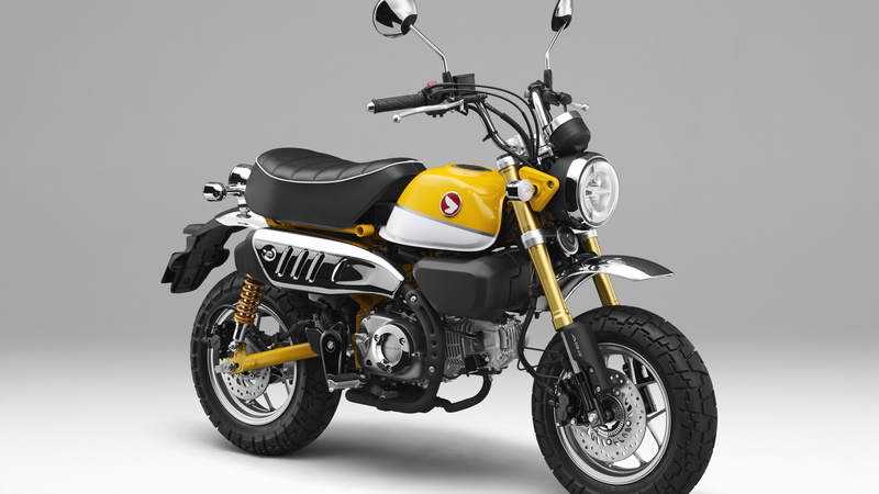 motorcycle, black, yellow, 4k, 4K, Honda Monkey 125