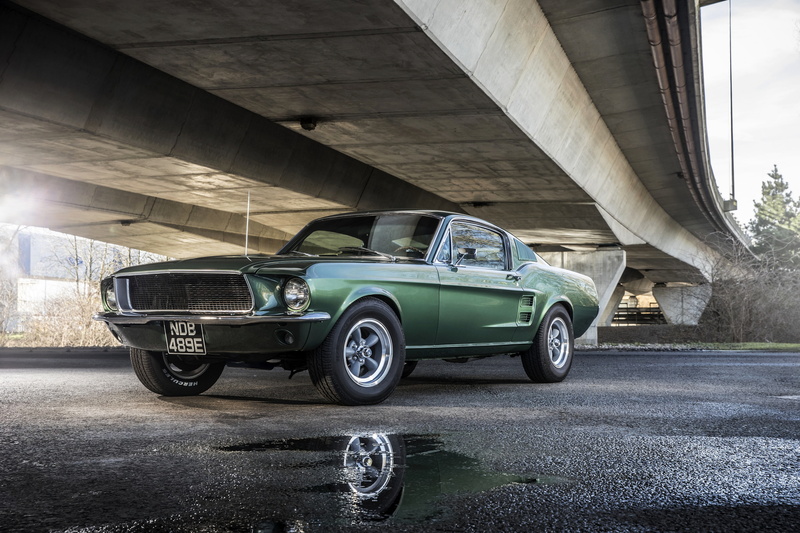 puddles, 1968, Ford, Mustang, GT 390, Bullitt, asphalt, 4K
