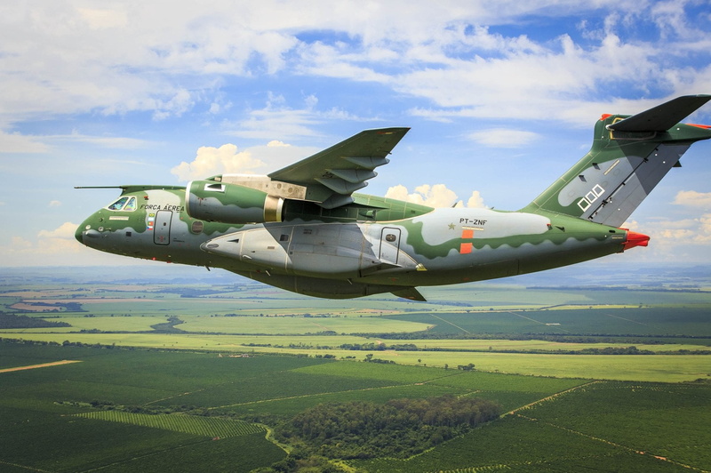 Embraer KC-390, army, airplane, 1080P, environment, motion, air vehicle, plane, nature, Aircraft, green color, mode of transportation, aerospace industry