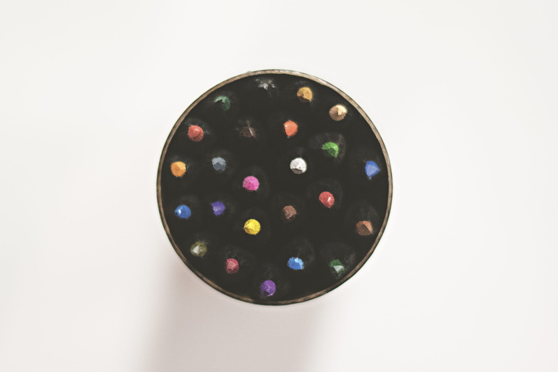 studio shot, cut out, close-up, black color, colored pencil, drawing, large group of objects, shape, science, food and drink, copy space, indoors, color