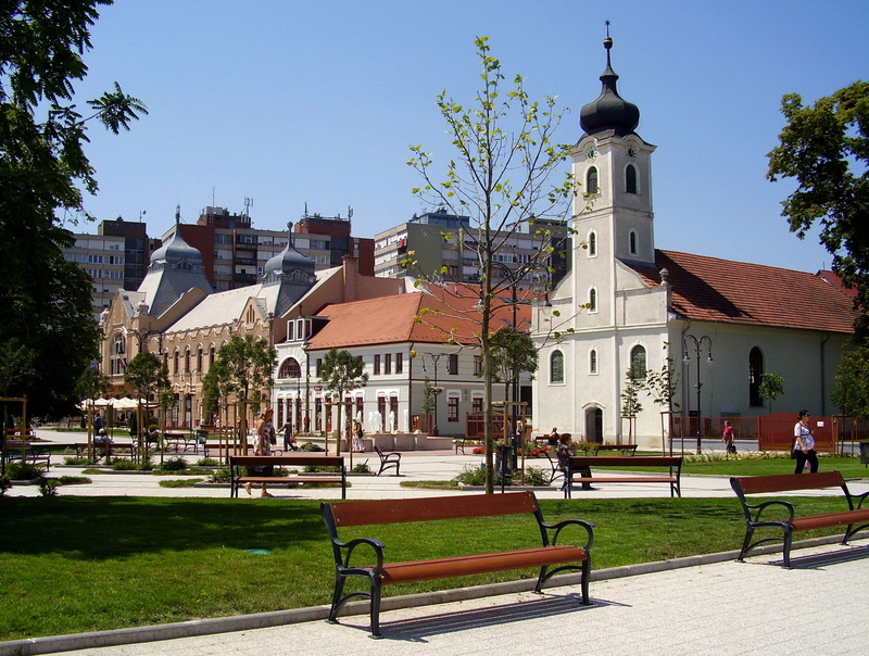 Hungary, place of worship, tree, main, 1080P, nature, Godollo, building, church, famous Place, europe, clear sky, plant, buildings, city, seat, bench