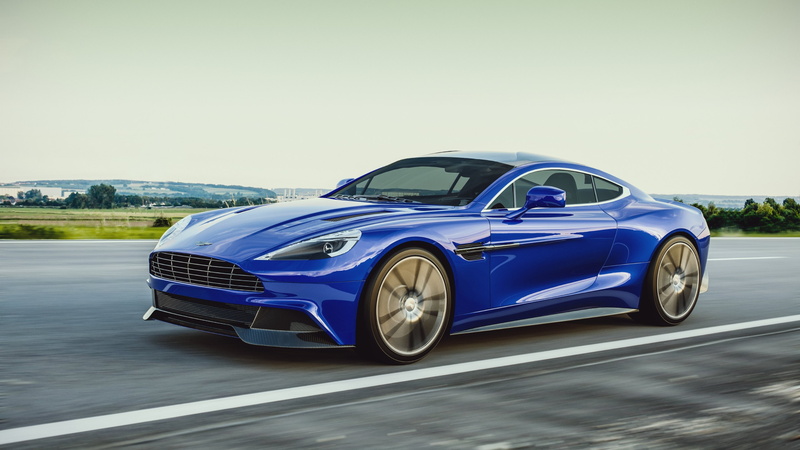 blue cars, Aston Martin, car, Aston Martin Vanquish, 4K