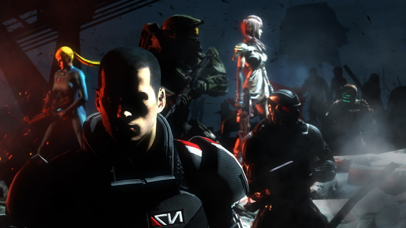 Halo, Mass Effect 3, enjoyment, representation, performance, arts culture and entertainment, indoors, human representation, 1080P, crowd, illuminated