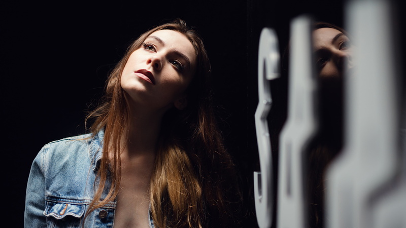Jeans, Black, Up, Look, Background, Clothes, Girl, 4K