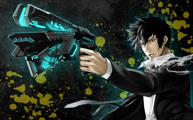 Psycho-Pass, Anime, Gun, 1080P, Shinya Kogami, Smoking