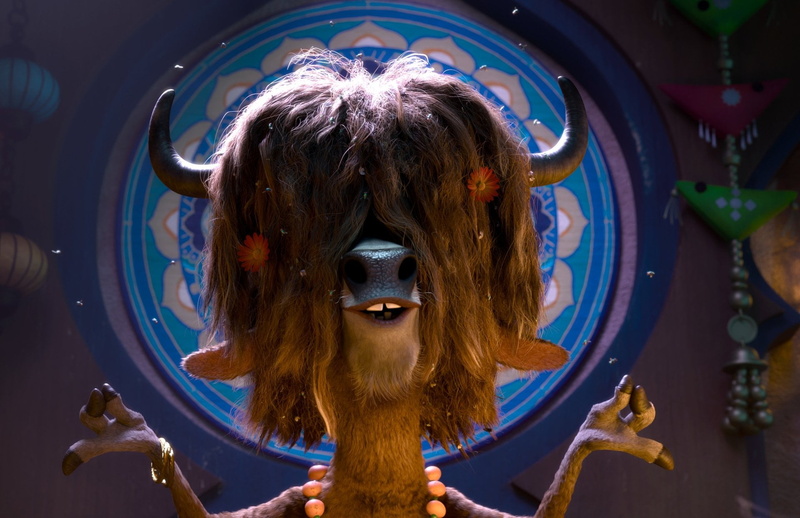 hair, representation, Zootopia, indoors, front view, lifestyles, long hair, child, shape, Yak (Zootopia), adult, women, human body part, brown hair, hairstyle