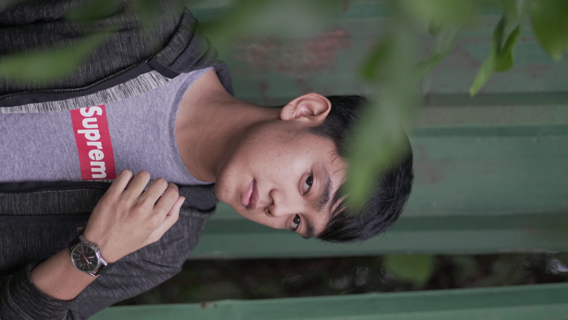 front view, adult, young adult, shah alam, puncak perdana, trees, 5K, casual clothing, contemplation, tattoo, happiness, green, emotion, real people, portrait