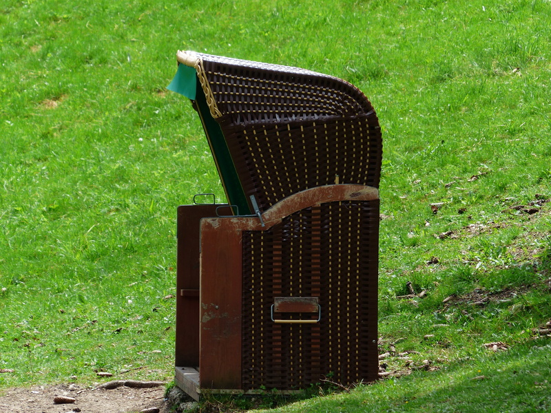 day, technology, rest, brown, metal, growth, sunlight, green color, wind protection, chair, abandoned, sport, grass, container, equipment, nature, high angle view
