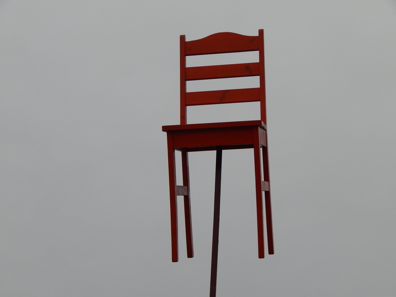 chair, patriotism, gray background, seat, piece of furniture, copy space, white color, wood - material, low angle view, absence, red, gray, 4K, striped
