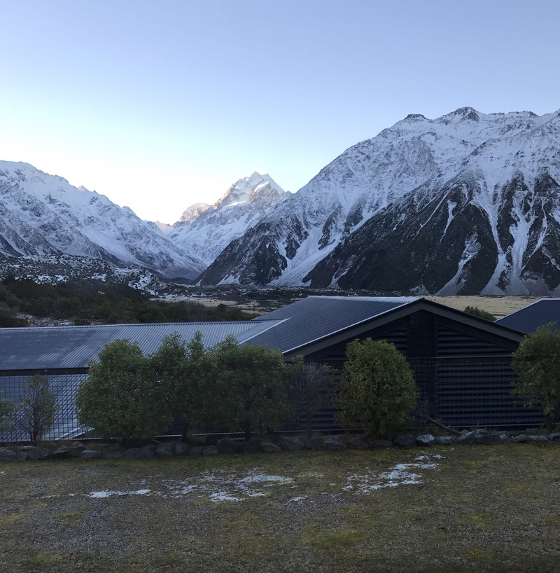 plant, wilderness, sunrise, mountain, cold temperature, nature, mountain peak, newzealand, aoraki mount cook village, mountains, mountcook, water, mountain range
