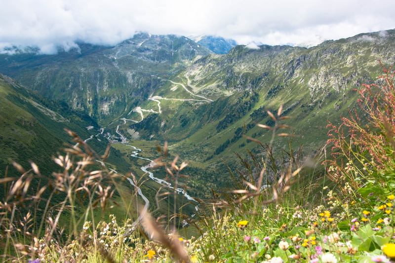 outdoors, switzerland, landscape, tranquil scene, sky, non-urban scene, grimsel pass, mountain range, day, valley, cloud - sky, mountain, growth, 5K, no people