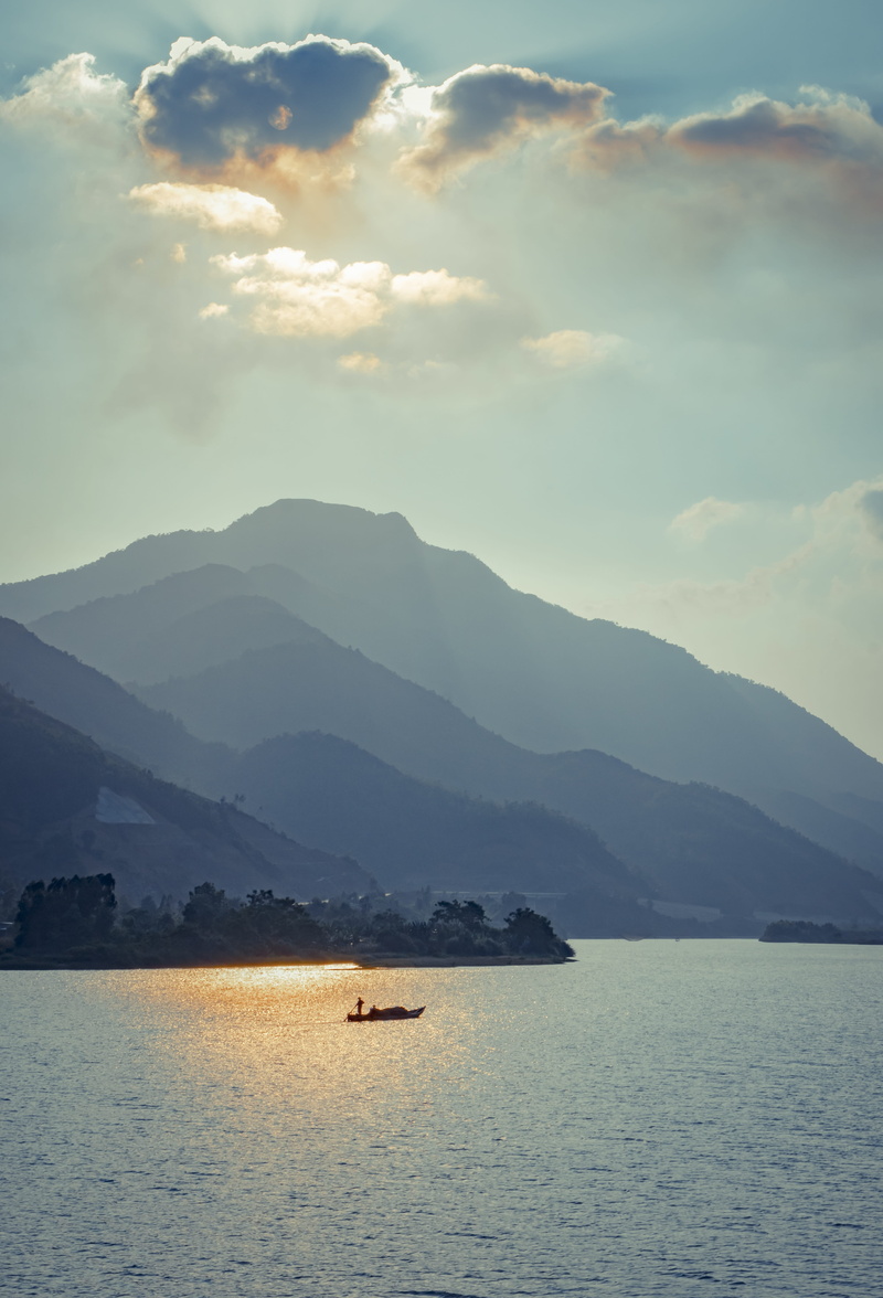 sunset, cu de river, water, outdoors, beauty in nature, north, danang, sea, day, transportation, waterfront, tranquil scene, vietnam, non-urban scene, cloud - sky