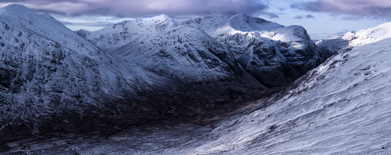 environment, cloud - sky, 5K, coniferous tree, Valley, snowcapped mountain, gray, Weather, no people, frozen, Scotland, dark, panorama, Landscape, travel