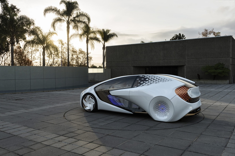 city, building exterior, tree, paving stone, tiled floor, CES 2017, Toyota Concept-i, mode of transportation, 2K, built structure, transportation, car