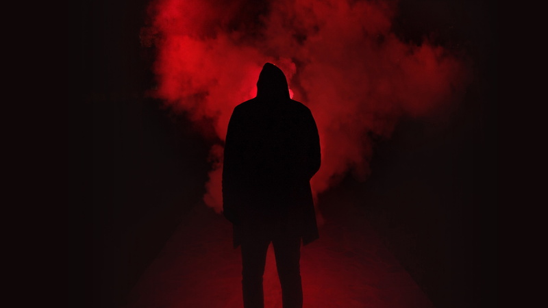 red, photography, smoke, 4K, Shilouettes