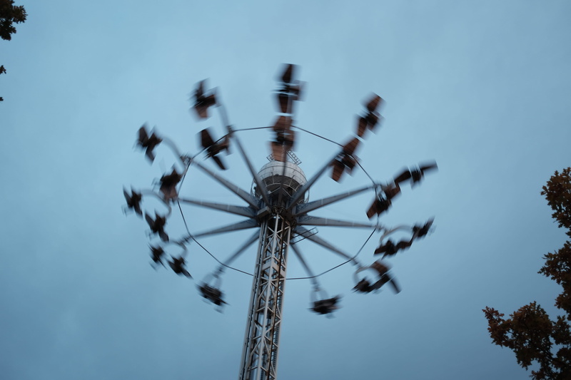 technology, clear sky, amusement park, tall - high, power supply, low angle view, arts culture and entertainment, no people, 4K, sky, nature, plant, blurred motion