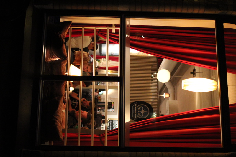 no people, reflection, ölrepubliken, lighting equipment, 2K, sweden, electric light, window, electric lamp, göteborg, night, light, illuminated, food and drink