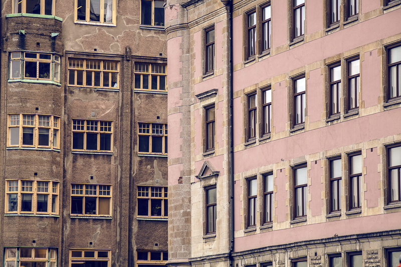 built structure, outdoors, buildings, side by side, low angle view, building exterior, no people, brown, sverige, building, stone, full frame, in a row