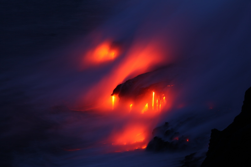 nature, volcanic crater, accidents and disasters, flowing, active volcano, mountain, geology, land, no people, 5K, island, heat - temperature, power in nature