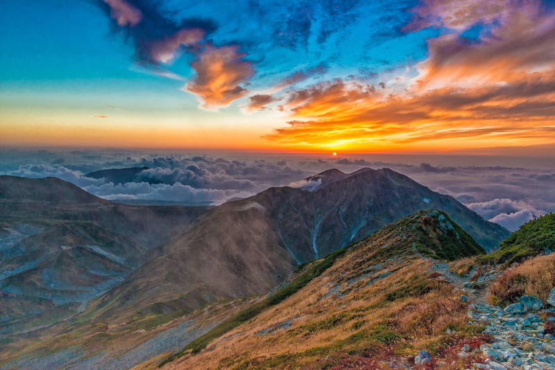 dramatic sky, alps, non-urban scene, landscape, no people, tranquility, sky, land, scenics - nature, outdoors, beauty in nature, sunset, northern, mountain