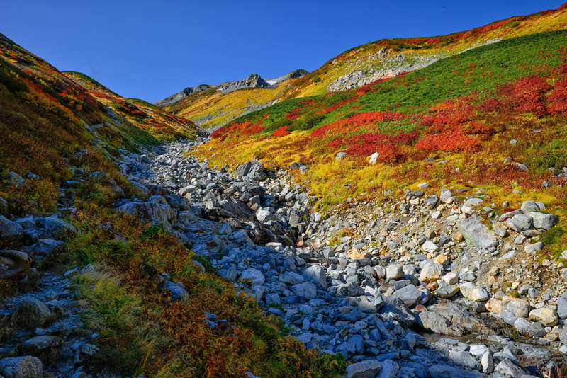rock, wilderness, japan, autumn, multi colored, landscape, mountain, tranquility, no people, scenics - nature, sky, northern alps, environment, solid, form of the gloss