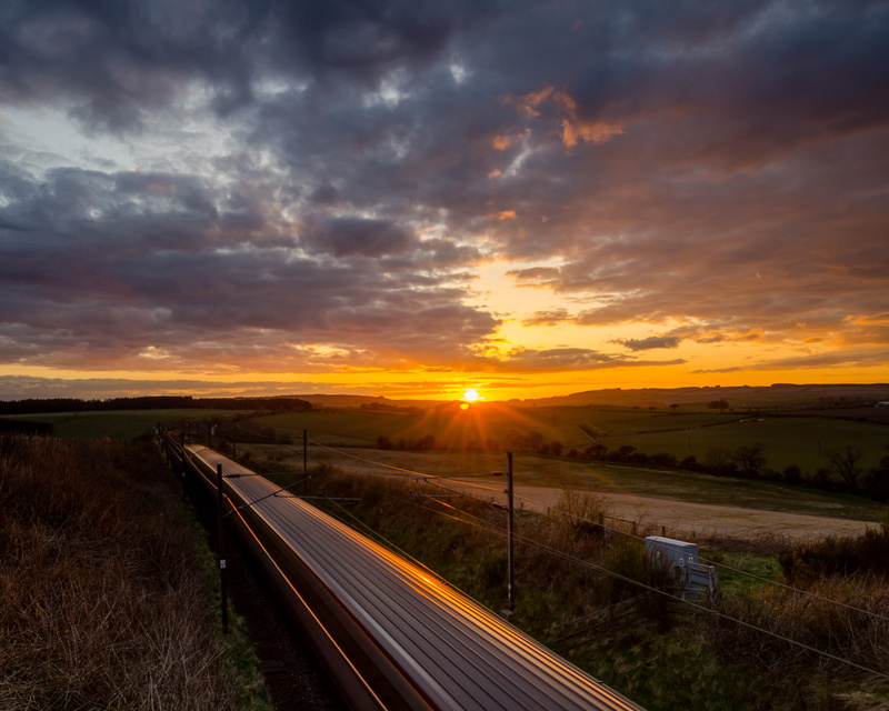 train, nature, landscape, landscapes, railway, grass land, cloud - Sky, sky, Lee  filters, daytime, countryside, clouds, 4K, sunset, Nikon  D7000, pylon