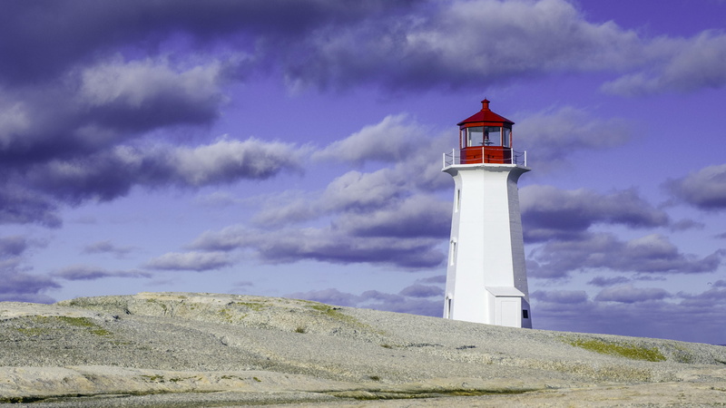 white, Nova Scotia, 4K, near, daytime, sand, Icon, tower, gray, coastline, red, sea, lighthouse