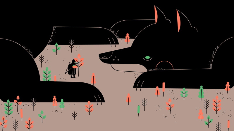 black background, silhouette, music, archer, mode of transportation, no people, animals, representation, bow, dog, transportation, 2K, digital art, leaves