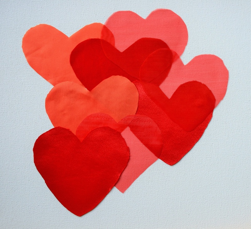 white color, craft, no people, hearts, emotion, creativity, cluster, art and craft, textile, shades, voile, valentines day - holiday, red, love, positive emotion