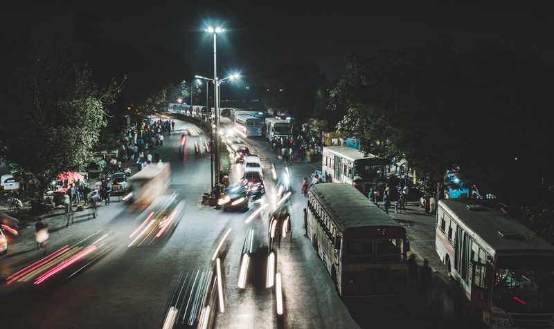 traffic, light, outdoors, road, people, illuminated, street, night, speed, 4K, photography, maharashtra, background, transportation, city street, city