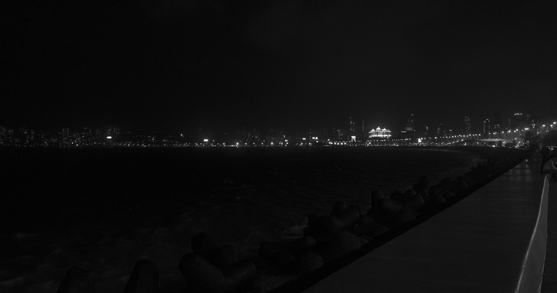 sky, copy space, 5K, sea side, built structure, sea, water, scenics - nature, maharashtra, illuminated, reflection, cityscape, skyline, architecture, building