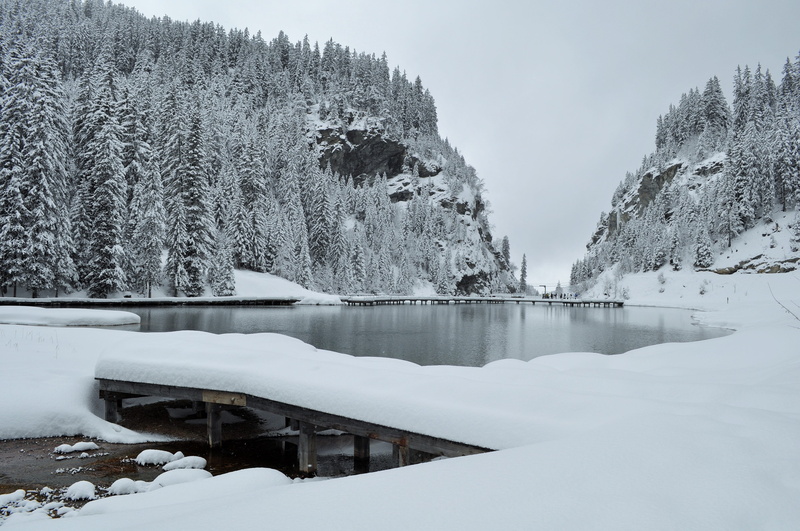 high alps, alps, water, scenics - nature, snowing, haute-savoie, lake, frozen, environment, outdoors, no people, duck, france, landscape, day, courchevel