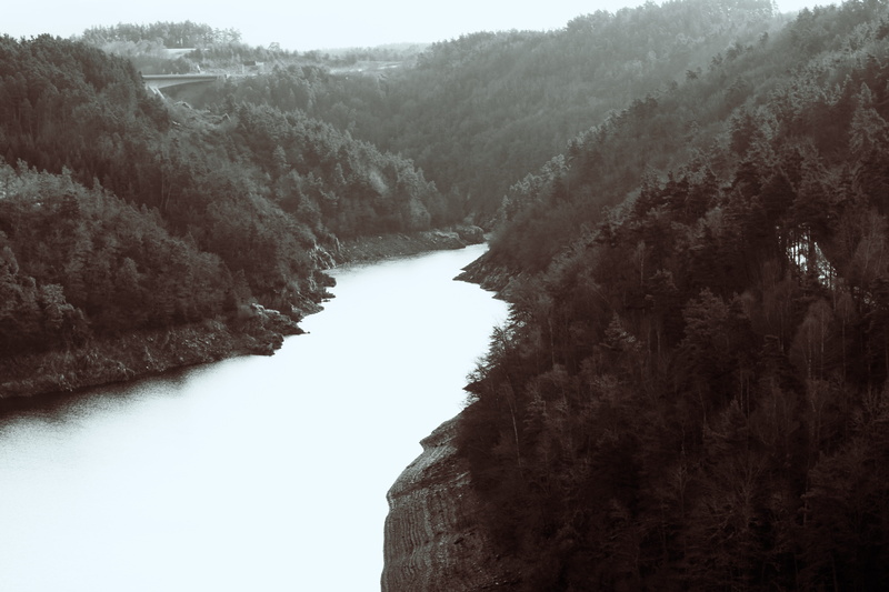 outdoors, 5K, water, flowing water, tranquility, black and white, truyère, no people, tree, trees, nature, france, cantal, tranquil scene, vallée de la truyère