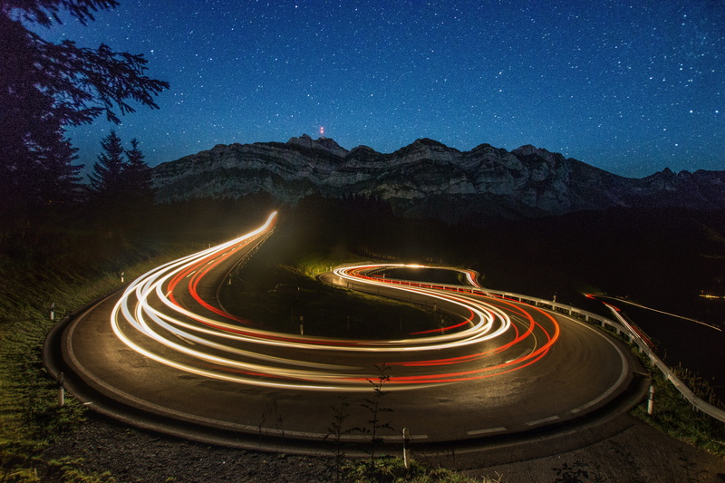 light traces, säntis, space, tail light, switzerland säntis, appenzell, alpstein, galaxy, curve, space and astronomy, alpine, astronomy, transportation