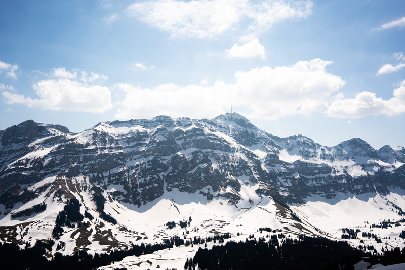 outdoors, scenery, white color, azure sky, no people, peak, elevation, winter, landscape, sky, säntis, day, environment, outlook, nature, non-urban scene