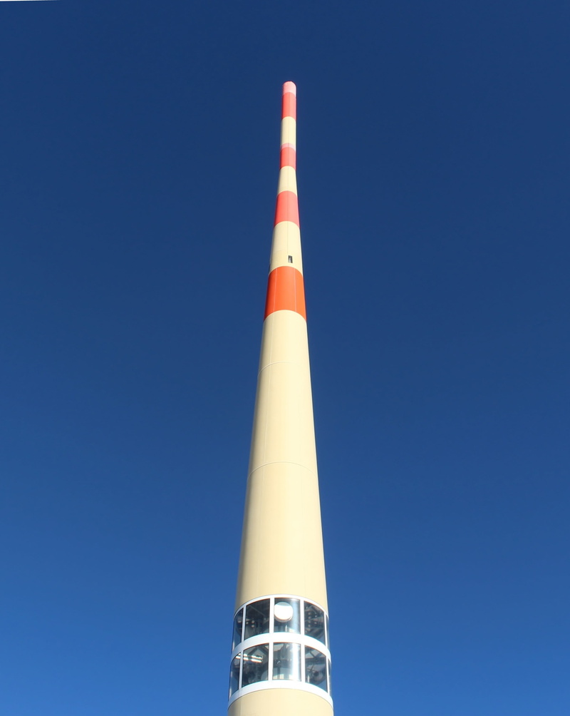 sky, air pollution, transmission tower, striped, nature, transmitter, säntis, tower, 2K, built structure, copy space, technology, low angle view, tall - high