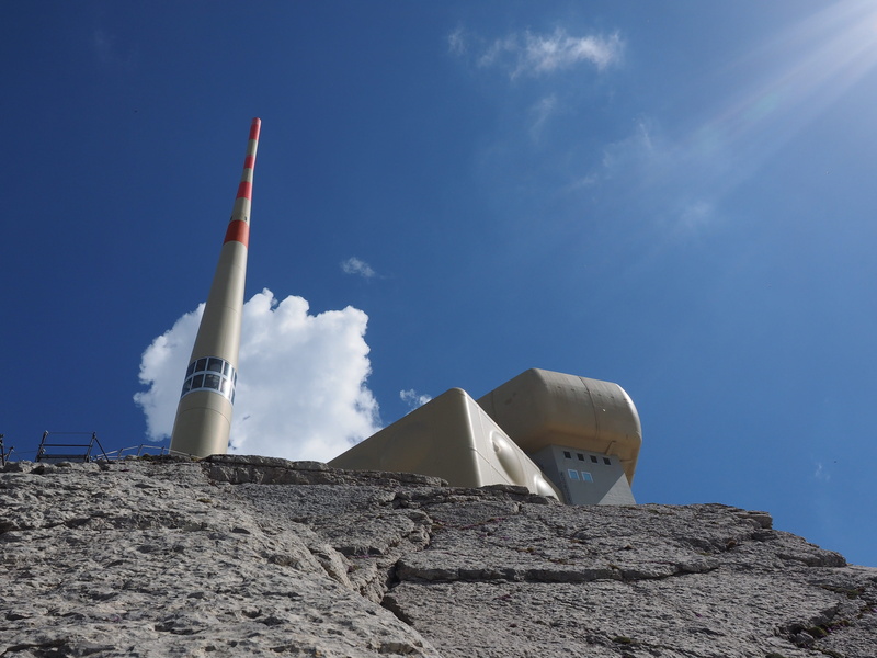 swisscom broadcast, appenzell, architecture, tower, mountain station, sky, blue, outdoors, alpstein, Send, snow, 4K, low angle view, pollution, alpine