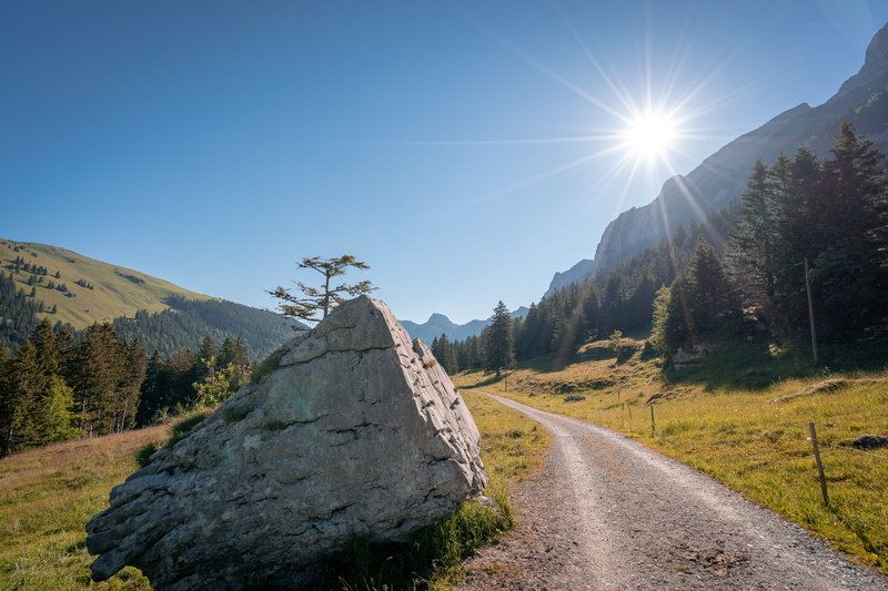 sunny, lights, nature, swiss, tranquil scene, scenics - nature, 5K, day, appenzell, non-urban scene, no people, sky, plant, transportation