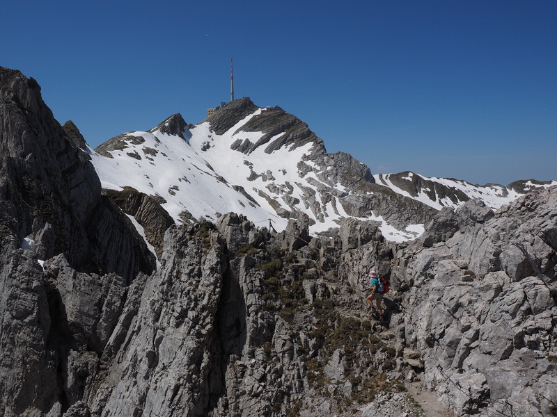 day, summit, rock - object, formation, landscape, sport, mountain peak, mountain station, Mountaineer, leisure activity, adventure, säntis, outdoors, alpstein