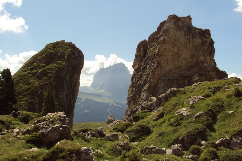 mountain, tranquility, summer, 2K, tranquil scene, mountain peak, rock - Object, dolomites, day, travel destinations, beauty in nature, alps, cloud - sky