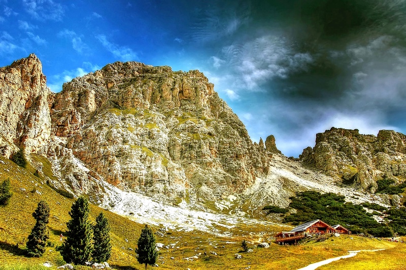 mountain, tranquil scene, non-urban scene, scenics - nature, day, nature, italy, cir tips, environment, travel, rock, tranquility, clouds, mountains, south tyrol