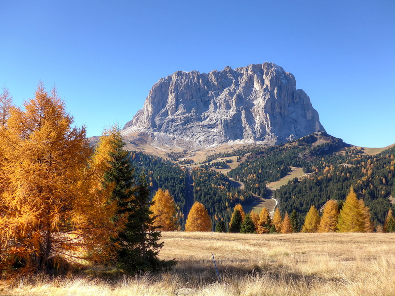 val gardena yoke, mountain, mountains, land, indian summer, tranquil scene, south tyrol, alpine, non-urban scene, dolomites, plant, unesco world heritage