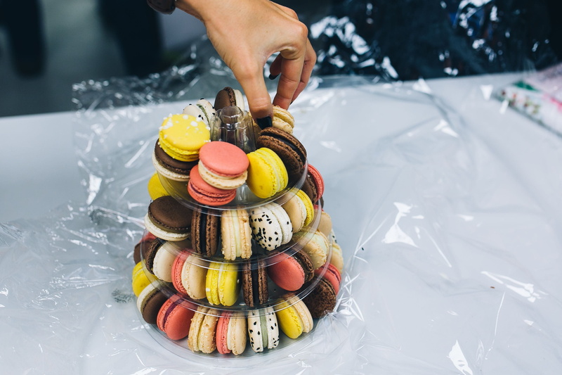 adults only, unrecognizable person, tasty, tower, 2K, close-up, large group of objects, Colourful, real people, colorful, one person, arranged, snack
