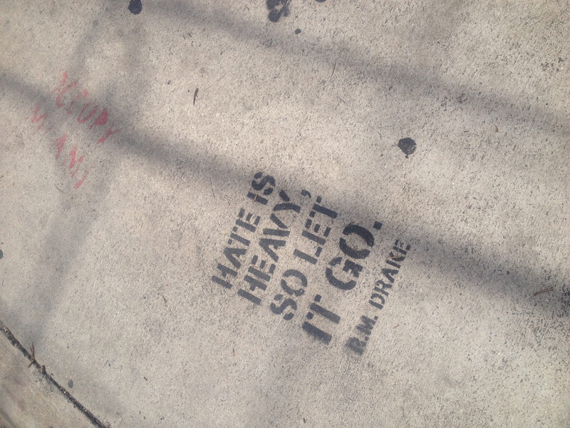 paper, positive emotion, outdoors, day, western script, creativity, let it go, high angle view, hate, miami, sunlight, typography, no people, street art
